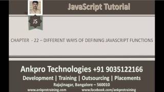 JavaScript for beginners - Chapter 22 - Different ways of defining javascript function