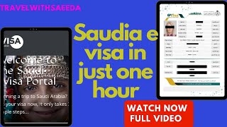 Saudia Arabia e visa get in just one hour || Saudia e visa apply online step by step video