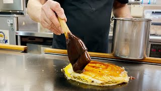 極細麺で勝負【広島】お好み焼き【OKONOMIYAKI】唯一無二のはぜや職人が焼くお好みHiroshima style Japanese okonomiyaki making at HAZEYA