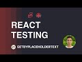 React Testing Tutorial - 21 - getByPlaceholderText