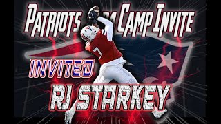 New England Patriots 2024 Rookie Camp Invite | Rory RJ Starkey | Wide Receiver |