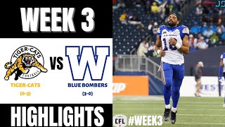Hamilton Tiger-Cats vs Winnipeg Blue Bombers | 2022 CFL Week 3 | Highlights