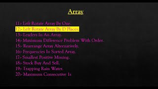Left Rotate Array By D Places(Using JAVA)