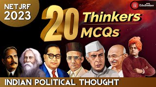 20 Thinkers 20 Concepts 20 MCQs in 20 Minutes | Indian Political Thought | with PYQs Analysis