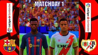 FC Barcelona Vs. Rayo Vallecano - La Liga Santander 22/23 Matchday 1 | FIFA 22 - Full Match