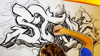 Huge Freestyle B/W Graffiti Poster Painting