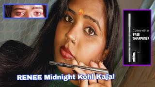 RENEE Midnight Kohl Kajal honest review ,smudge proof and water 💧 proof test 🤷🏻‍♀️