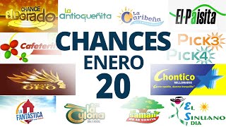 Resultados del Chance del Lunes 20 de Enero de 2025  Loterias 😱🤑💰💵