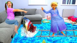 Shark in water story - The Floor is Lava by Ruby and Bonnie
