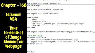 Selenium VBA - How Do I Take Screenshot of Image Element on Webpage