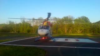 CHOA LIFE FLIGHT ON THE PAD, SPOOLING UP, AND TAKING OFF IN ROME, GA.