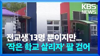 “13명의 작은 학교 살리기”…지역·예술가·학교 가족의 작은 꿈 / KBS  2022.08.08.