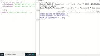 Area of Rectangle in python and Qbasic