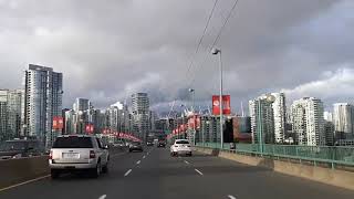 Driving in Downtown Vancouver Canada via Cambie Street | Autumn 2020