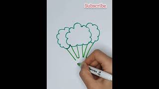 Drawing Easy Things |  Drawing Vegetables Easy For Children| Broccoli | cute drawings| how to draw