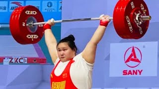 2021 Asian Championships Women's 87kg+ Li Wenwen New World Record