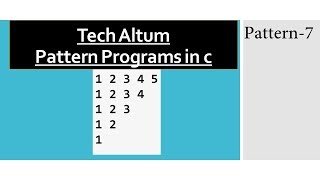 Pattern Programs in C | Number pattern in C | Pattern 7