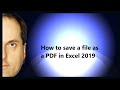 How to save a file as a PDF in Excel 2019