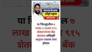 या जिल्ह्यातील ७ लाख ८३ हजार ९१५ शेतकऱ्यांच्या बँक खात्यात अतिवृष्टी अनुदान रक्कम जमा होणार