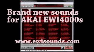 Brand NEW sounds for AKAI EWI 4000s. Patches. Presets.