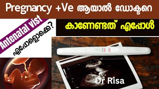 Pregnancy positive when to vist Doctor| Antenatal vist Malayalam