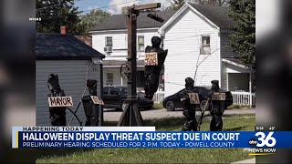 Man accused of threatening officials with Halloween display is due in court
