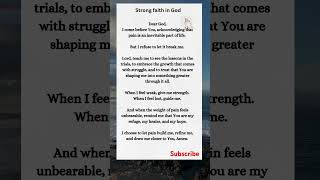 Strong faith in God #prayer #resilience #faith #growththroughhardship #god