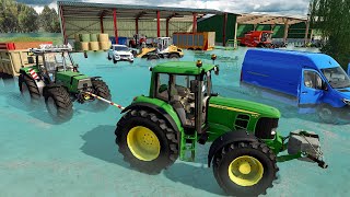 Huge storm floods our Farm full of tractors | Farming Simulator 22 RolePlay