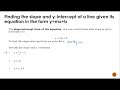 Graphing the slope and y-intercept of a line given its equation in the form y=mx+b