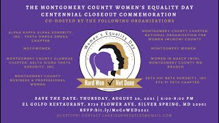 Montgomery County Women's Equality Day Centennial Closeout Commemoration