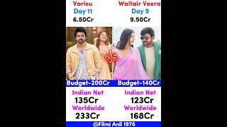 Varisu VS Waltair Veerayya Day 9 Collection Comparison #shorts #thalapathy #chiranjeevi #ytshorts