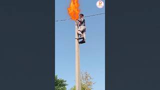 electric pole lineman electrical engineer #shorts #bijali #viral #electricity #psspowersupply