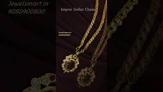 Small Impon Single Stone Colour Dollar With 24 Inches Chain South Indian Traditional Jewellery