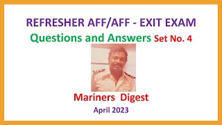 REFRESHER AFF/AFF - EXIT EXAM - Questions and Answers Set No. 4