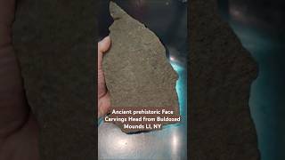 #Rockhounding #Prehistoric #Giants face carvings on a Sculped sharp triangle cut Stone Tool #LI #NY