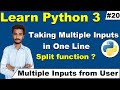 Multiple inputs in one line in python, Split function in Python, Python Tutorial, Cyber warriors