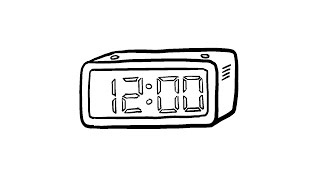 How to Draw a Simple Digital Alarm Clock | Step-by-Step Lesson