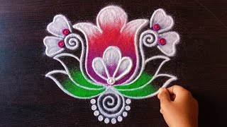 daily use rangoli || rangoli || rangoli design || rangoli kolam || muggulu || freehand rangoli