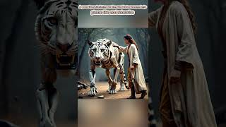 A poor tiger skelleten on the road but a women helps#ai#poor animals #viral#shorts