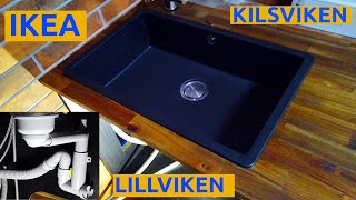 IKEA KILSVIKEN - quartz composite Inset kitchen sink 493.370.29 with LILLVIKEN water trap 703.115.41