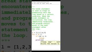 break statement in python loops #shorts #python
