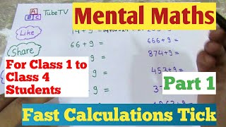 Fast Mental Math Tricks(Part 1) - For Grade 1 and 2 Students| Fast Math |Abc Tube TV