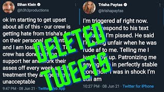 Deleted Tweets from Ethan and Trisha's Frenemies Twitter fight