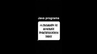 Program to generate multiplication table#java #coding #programming#interview #forloop