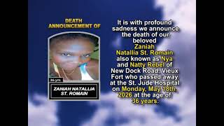 Zaniah Natallia St. Romain ~ Short Obituary