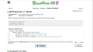 Java Practice-it Introduction to Java Programming | Exercise 1.1 Stewie