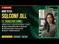 Fix sqlconf.dll SQL Setup!