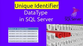 Datatype| Uniqueidentifier | GUID Datatypes | DataTypes in SQL Server