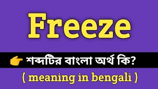 Freeze Meaning in Bengali || Freeze শব্দের বাংলা অর্থ কি? || Bengali Meaning Of Freeze