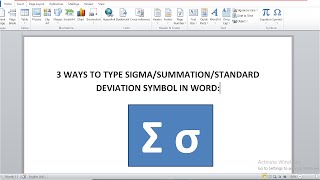 How to type standard deviation or sigma symbol in word? Shortcut and Alt codes for sigma sign